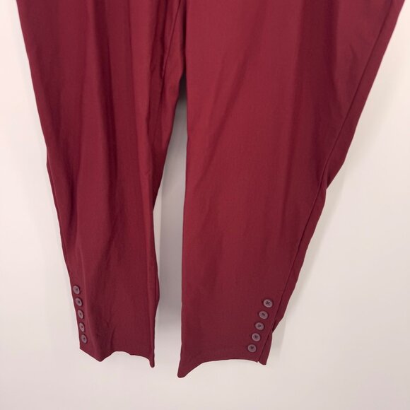 Chicos 3p Burgundy So Slimming Brigitte Button-Hem Slim Ankle Pants sz 16 petite - Picture 11 of 13